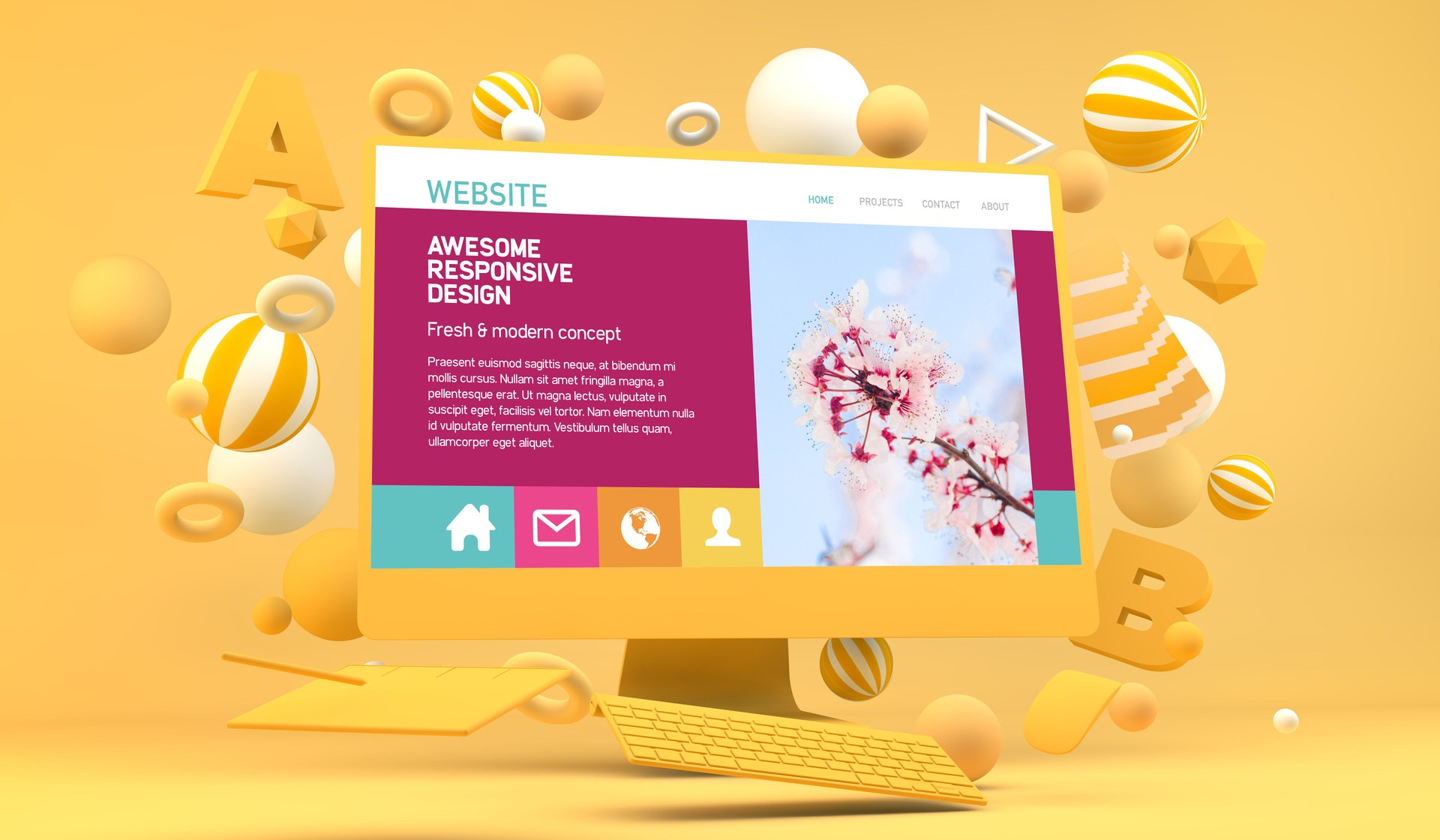 Graphic design computer mock up